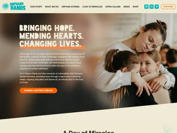 Orphan's Hands home page
